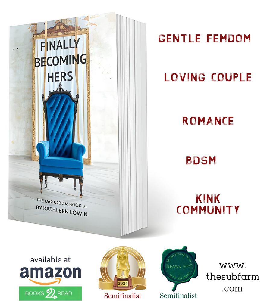 Picture of the book “Finally becoming Hers” by Kathleen Löwin, where it is available and some of the elements to expect in the book