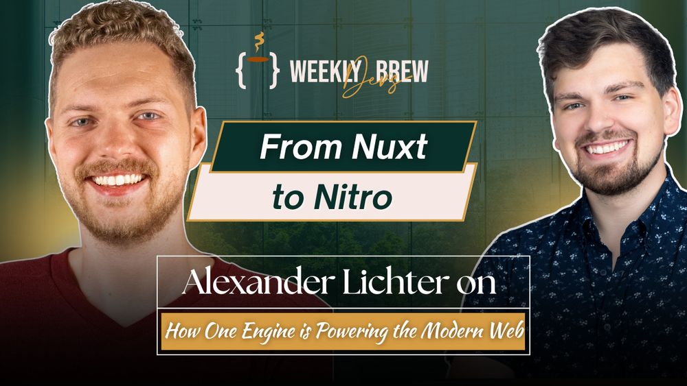 Thumbnail for the Weekly Dev's Brew Podcast with Alexander Lichter "From Nuxt to Nitro: How One Engine is Powering the Modern Web"