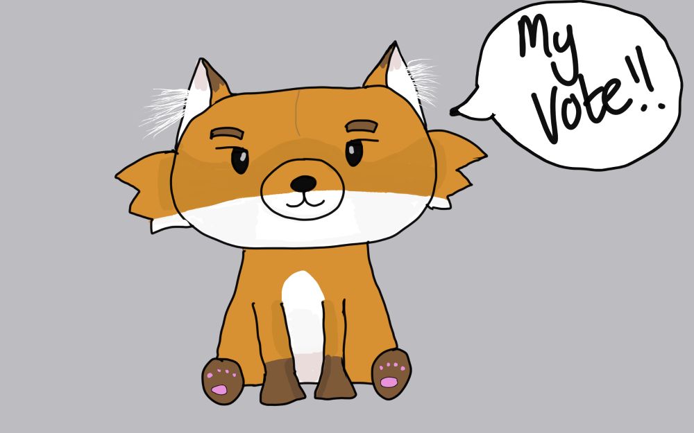 A (not great) drawing of The Fox from Worlds Beyond Number. He is saying 