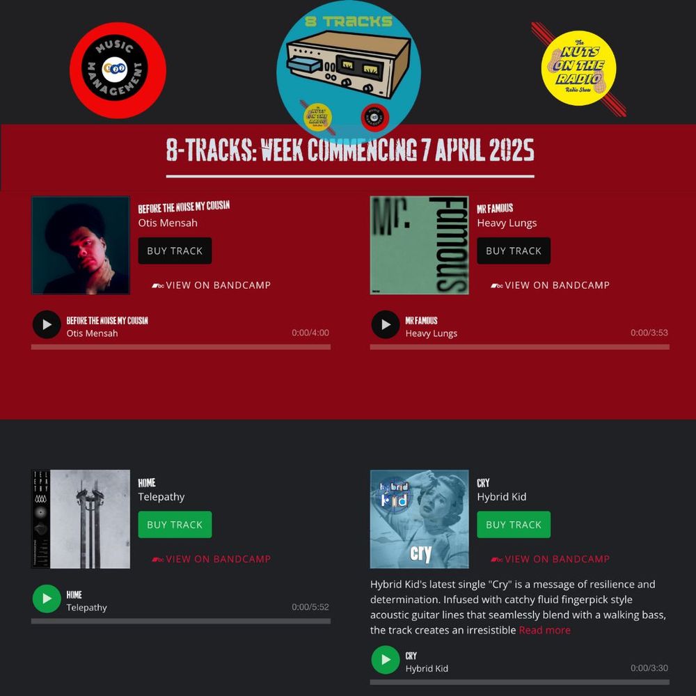 Screenshot of 8-tracks page