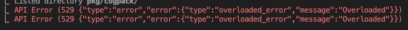 API errors from Claude