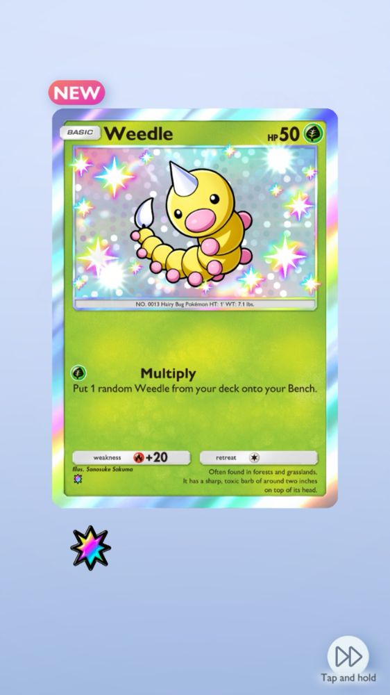 Shiny Weedle card