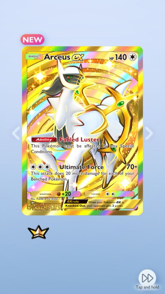 Crown rare, full art Arceus EX