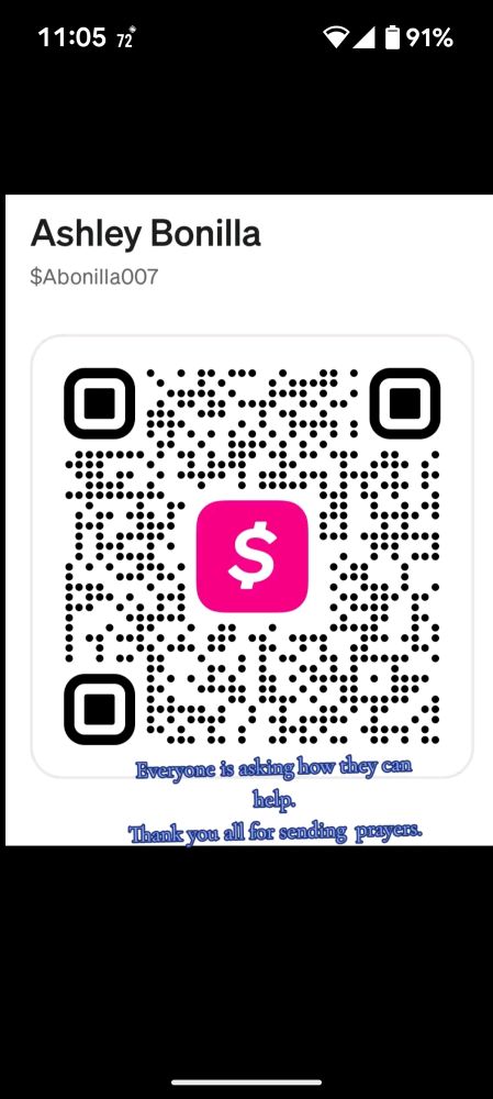 Cash app QR code for helping Texas family. 