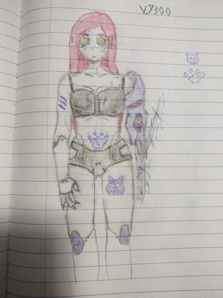 another picture of my cyberpunk girl with more details and mods added to her. she now has cybernetic doll joints in every limb, right arm has cat claw hand mod