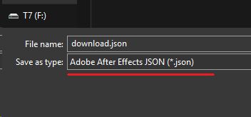 I saved a .json file and the file type was listed as Adobe After Effects JSON (*.json) for some reason