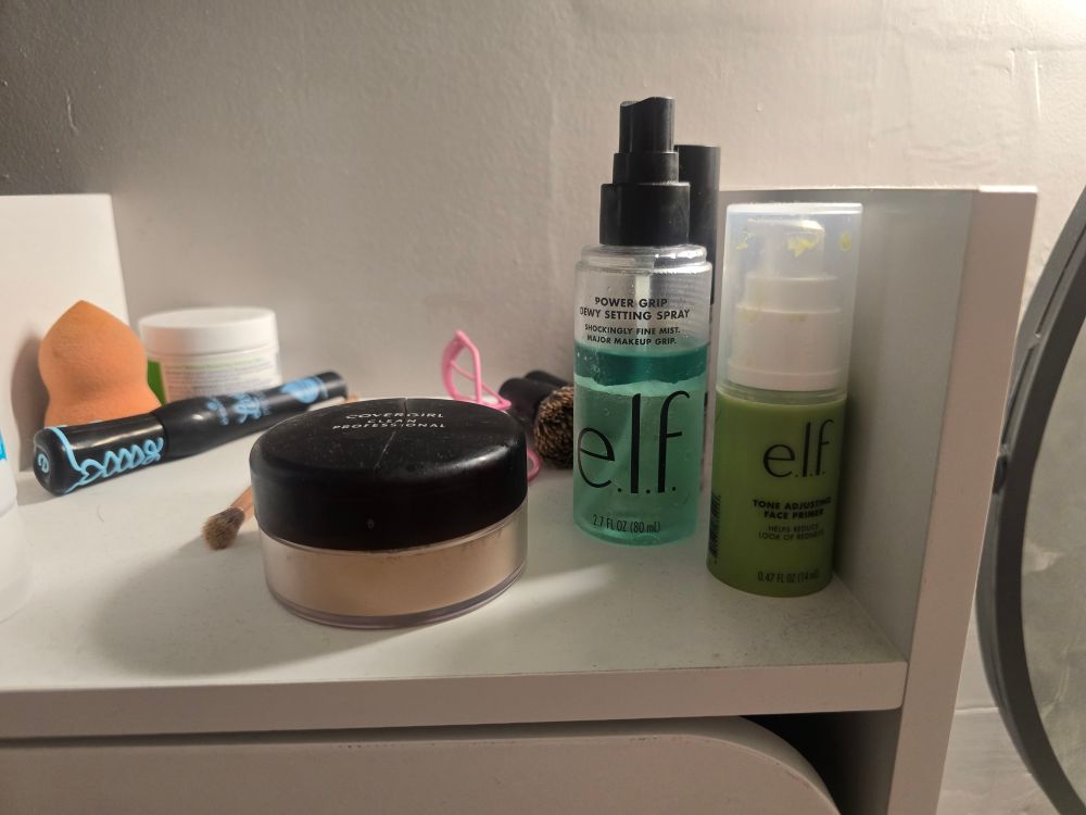 Elf makeup on a shelf