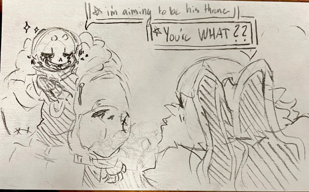 Killer: I’m aiming to be his throne 
Cross: you’re WHAT??
(Yes by throne he means he wants to see if he can get Nightmare to ride him)