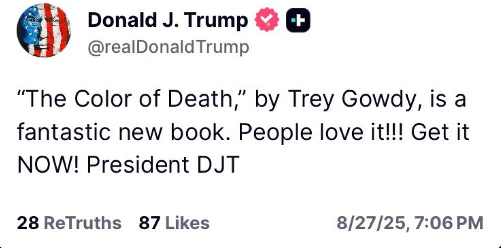 Donald J. Trump 9 O @realDonaldTrump 