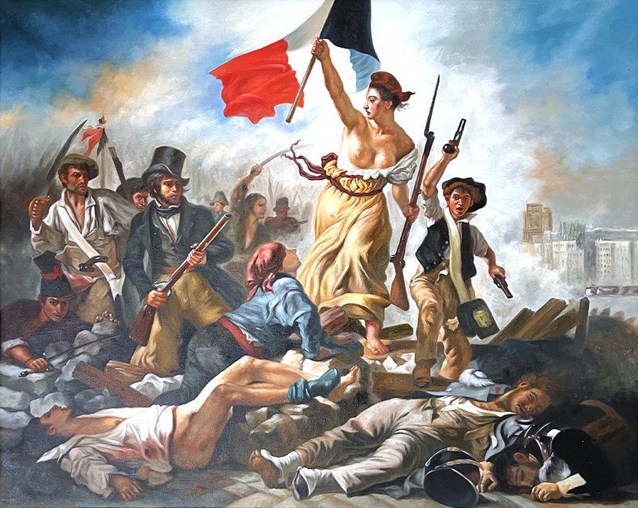 Lena Dormeau guidant une horde d’internautes pour obliger d’ajouter des alt dans les image.
Reproduction de Eugène Delacroix