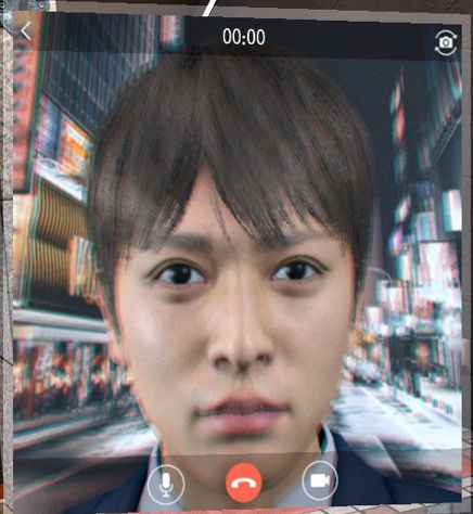 Hoshino, from the Judgment series, in the phone.