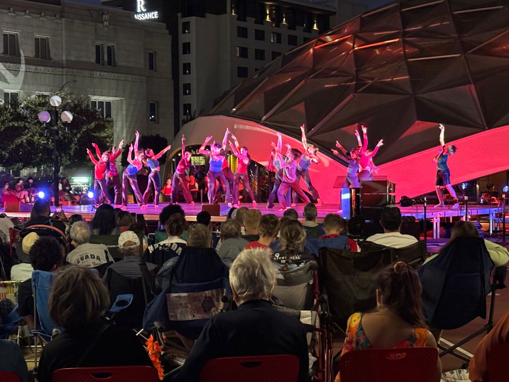 Contemporary dance troupe in from of Pioneer Center