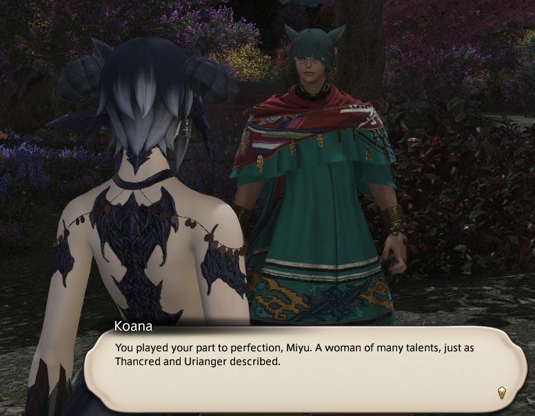 FFXIV screenshot interaction with WOL and Koana