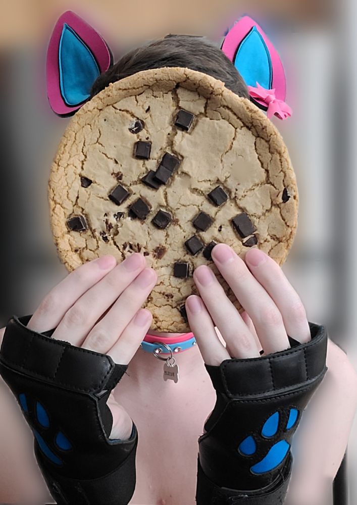 Presley holding a giant cookie