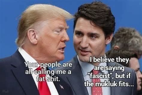 Your people are all calling me a fat shit.
I believe they are saying
"fascist", but if the mukluk fits...