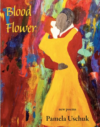 Blood Power book cover. Two people in an embrace, abstract painting.