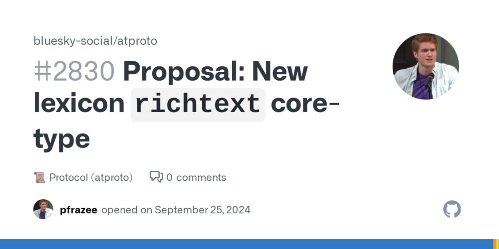 Proposal: New lexicon `richtext` core-type · bluesky-social atproto · Discussion #2830