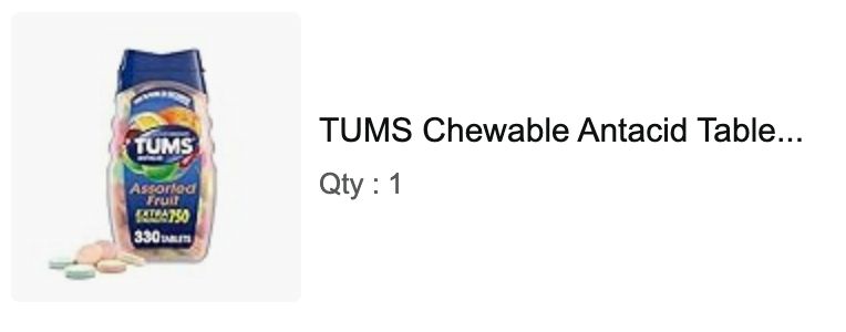 TUMS Chewable Antacid Tablets