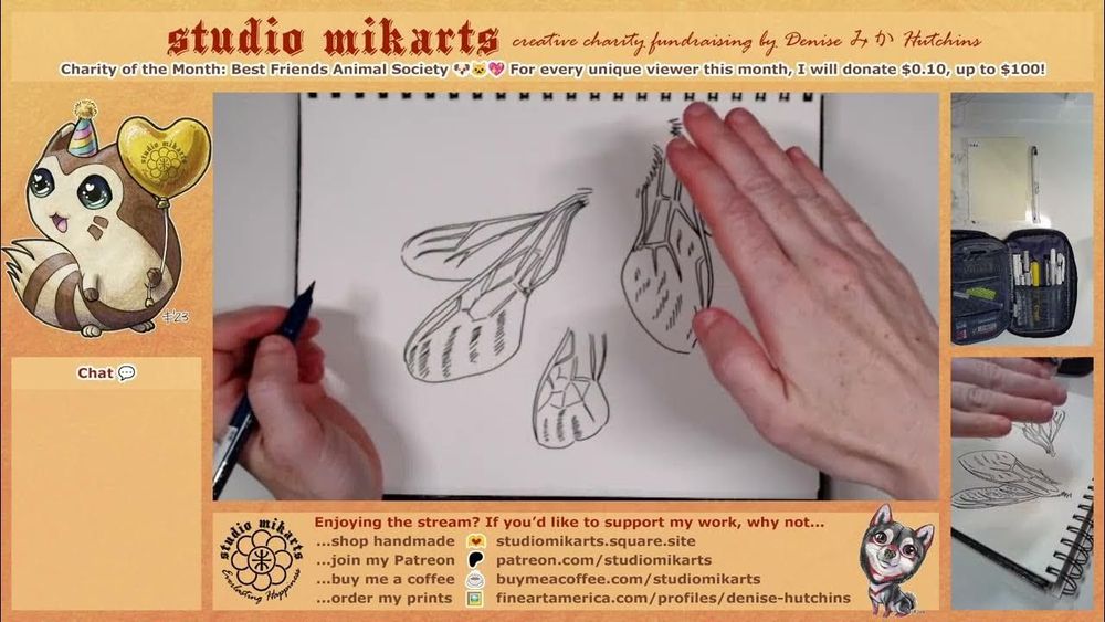 Studio Mikarts ★ Animal Onomatopoeia: Bees, Part 2 ★ Live Art by Denise みか Hutchins