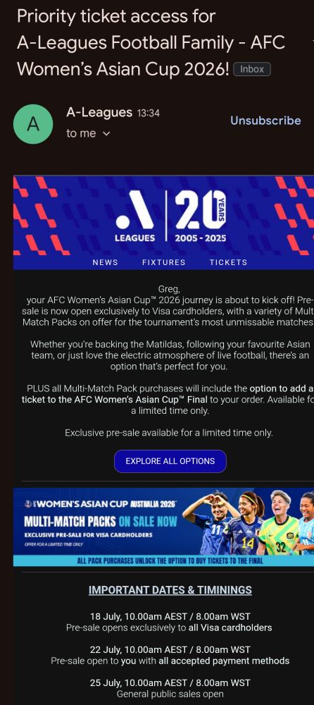 A longer screenshot of the original email from the APL