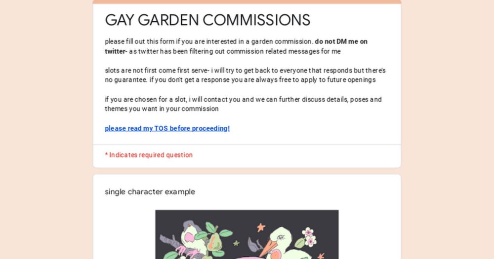 GAY GARDEN COMMISSIONS