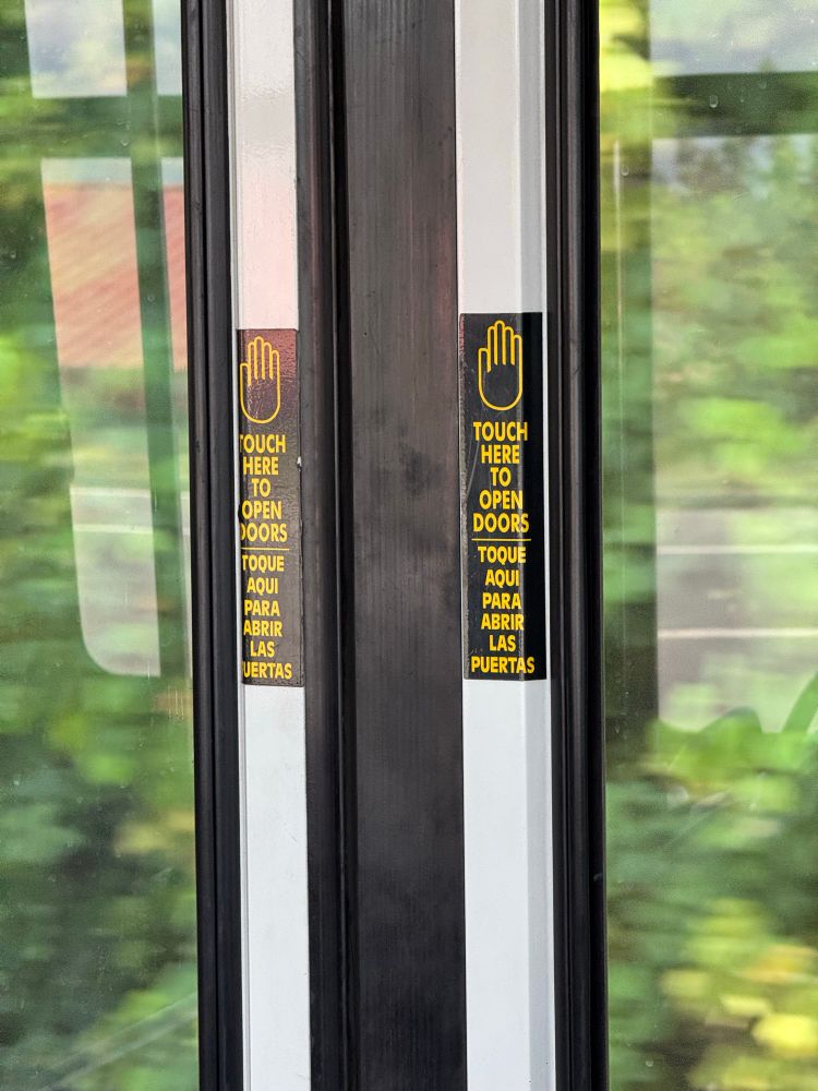 this is the only bus in WeGo’s fleet with push to exit doors, an underrated feature that allows passengers to push to open the rear doors anytime the driver opens the front door instead of having to wait for driver to open the rear doors