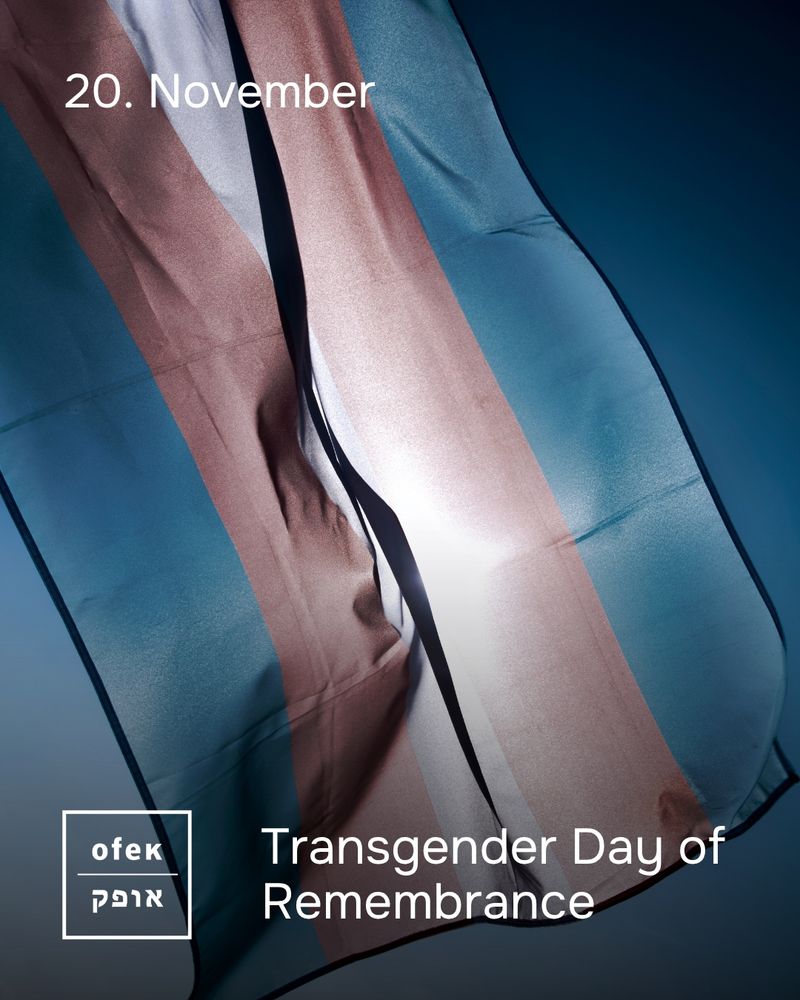 20. November 
Transgender Day of Remembrance 
im Hintergrund: die Transgender Flagge vor blauem Himmel und der Sonne