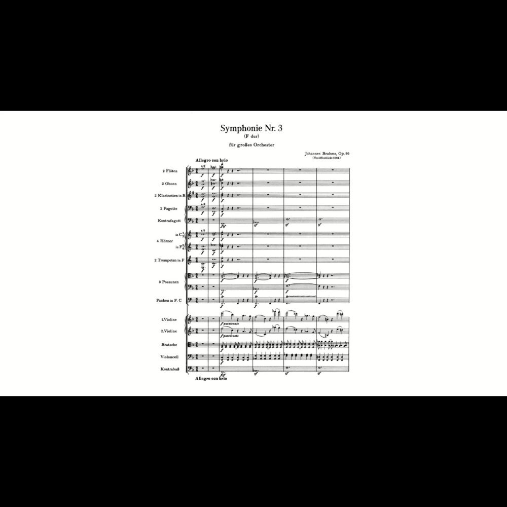 Brahms: Symphony No. 3 in F major, Op. 90 (with Score)