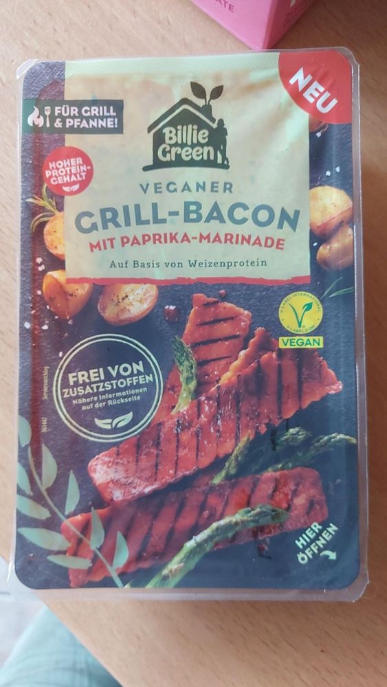Packung veganer Grill-Bacon von Billie Green