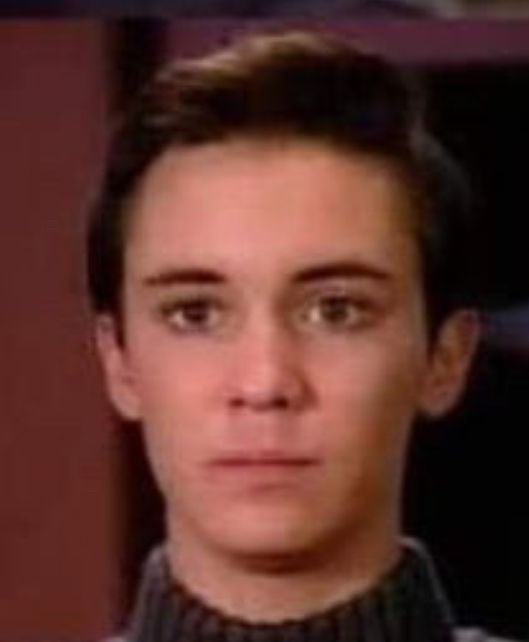 Wesley Crusher, looking like he lost a slippery dildo in a way that only a friend can help him with. A good, good friend. A friend that can keep a secret and, if possible, owns a pair of salad tongs.