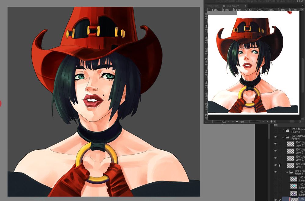 Study of an illustration of I-No from Guilty Gear XX originally drawn by Daisuke Ishiwatari