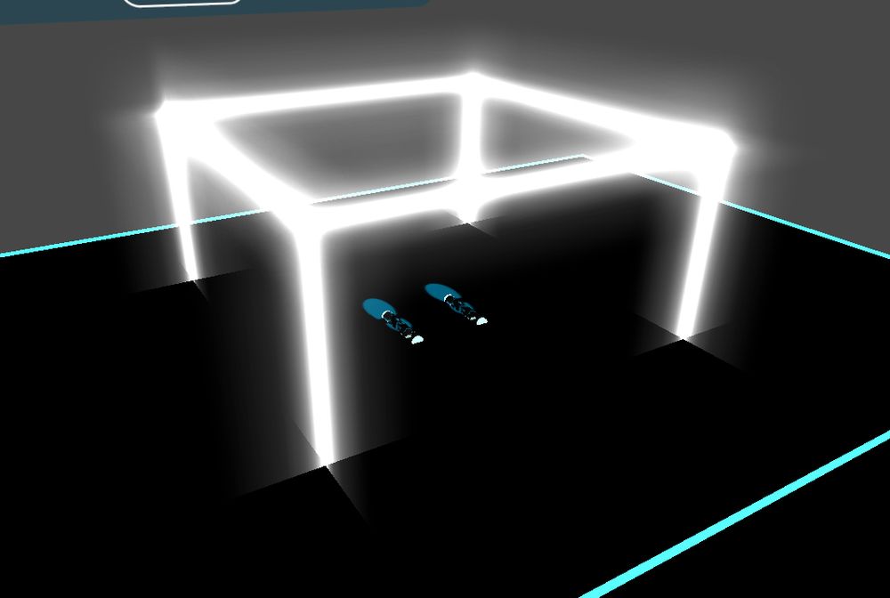 Glowing cube with shader trickery that makes me wanna shove my head into a wall