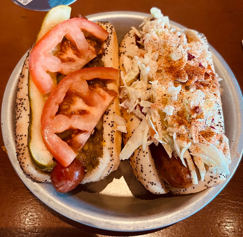 a tacoma dog (chicago) and a ragin cajun