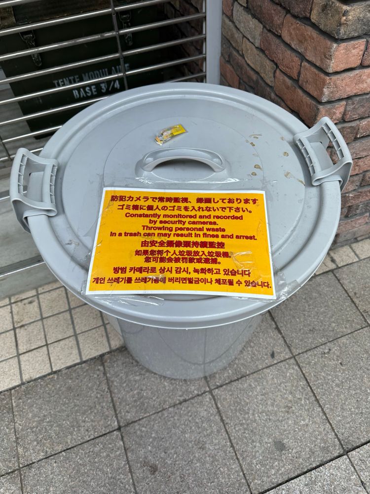 Illegal trash can