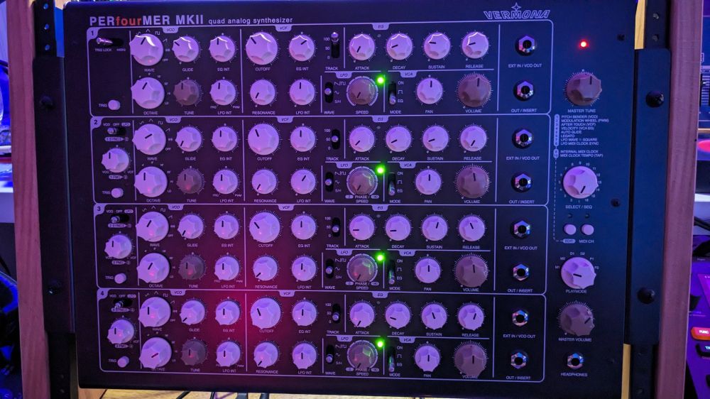 Picture of a quad analog synthesizer
