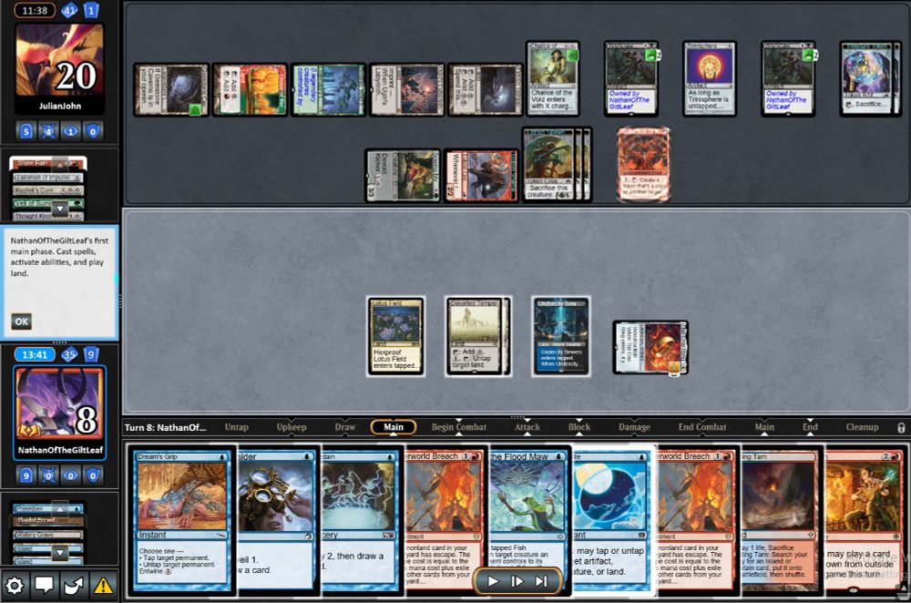 Chalice of the Void on X = 1, Trinisphere, opponent also had 2 Wishclaw Talismans in play (that I gave them, obviously) for much of the game. Opponent presenting lethal on board, I basically have to win this turn