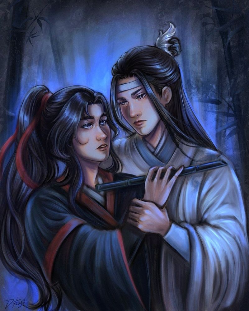Wei Wuxian and Lan Wangji. The first meeting after reborn of Wei Wuxian. 