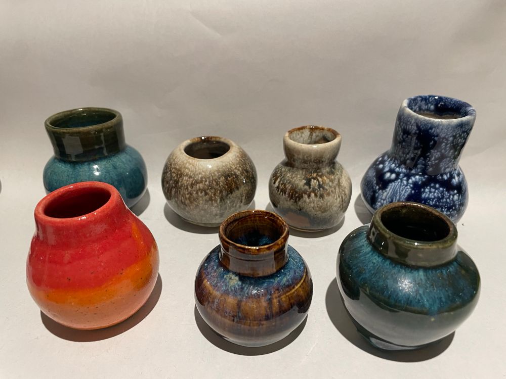 Small colorful mini pots