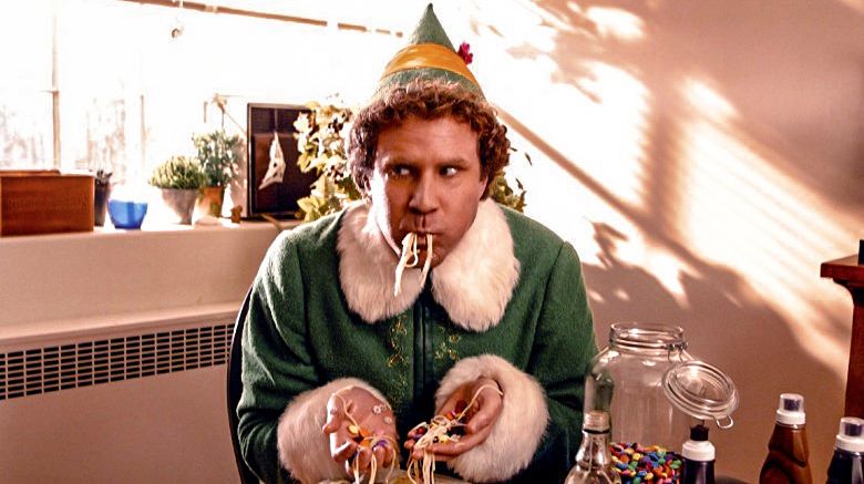a still from the film elf (trigger warning: will ferrell)