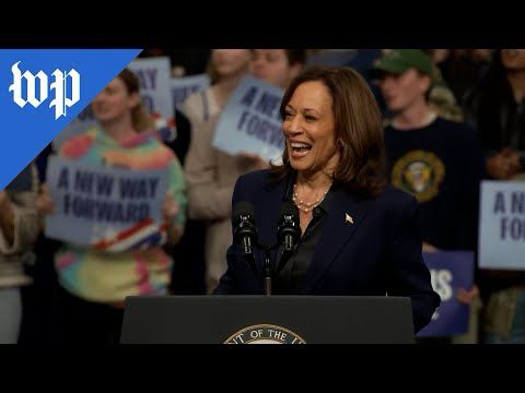 Harris interrupted by protesters, jokes in response