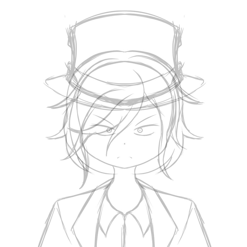 Base sketch of Ji Wu back in September 2024. This was apparently the last time I drew a human too, which is crazy to me.