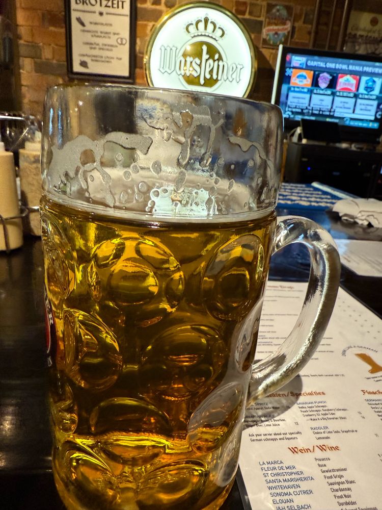 1 L of beer. 