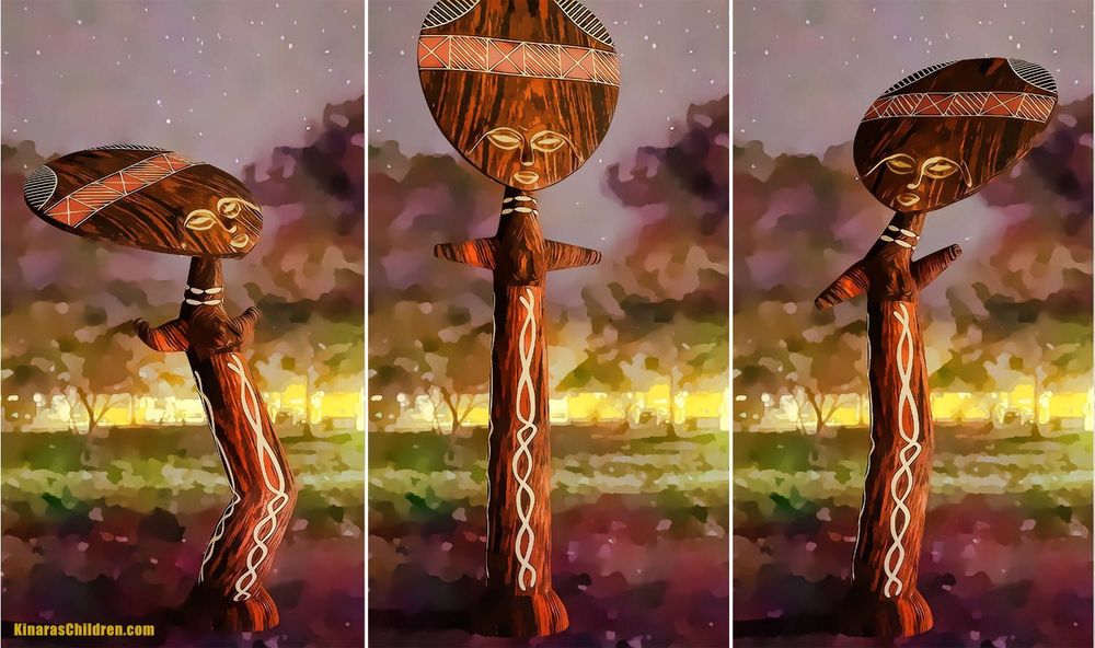 3D model of dancing African sculpture. ConceptbyCrosby.com. KinarasChildren.com