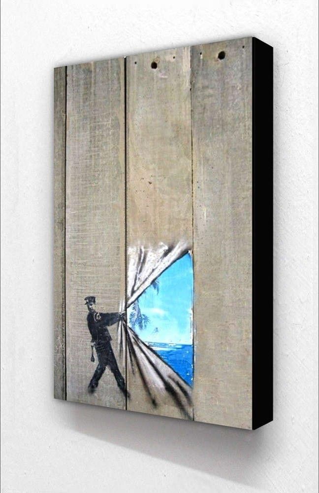 Banksy Gaza through the wall teremos is a Blue sky