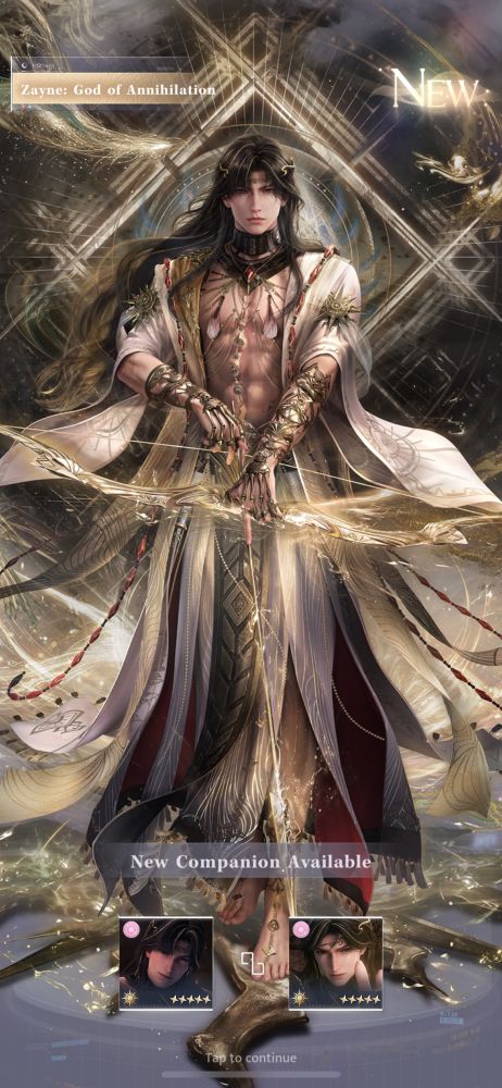 Zayne from love and deepspaces new myth companion unlock screenshot 