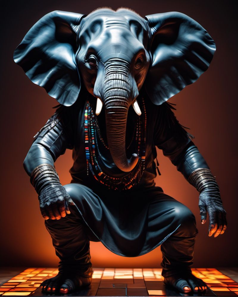 A bipedal elephant person. #aiart