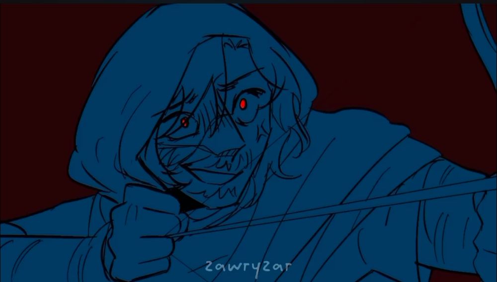 A scene from an EPIC: The Musical animatic for Song 38 (AKA Odysseus). This is the scene where Ody says the line “You don’t think I know my palace? I BUILT IT!”