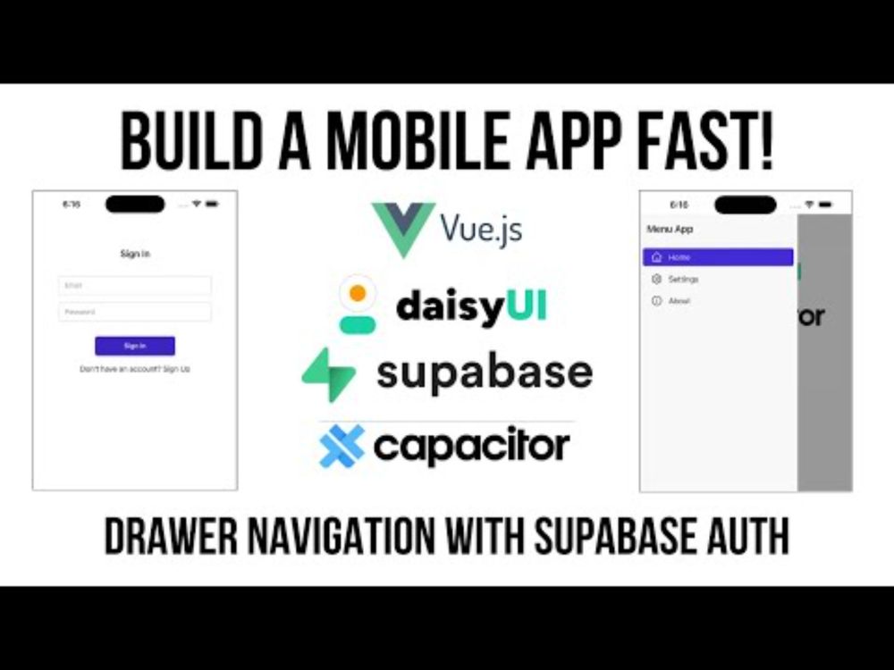 Vue + Supabase + Capacitor + DaisyUI Drawer: A Mobile App Starter Template