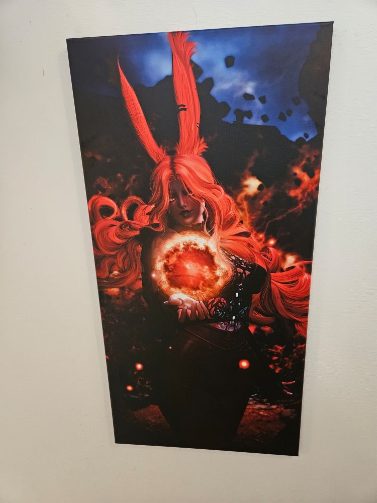A picture of a canvas with a commission gpose printed on it