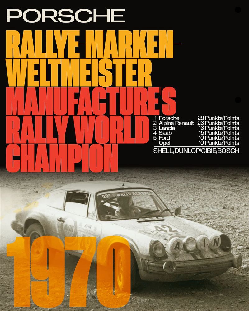 Porsche ad mockup set in Neue Corp